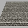 Square Striped Rug with Neutral Gray and Beige Tones for Modern Living Room Decor