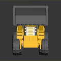 Yellow Construction Utility Loader With Front Bucket Large Tires And Gray Details