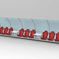 Football Stadium Covered Player Bench Area With Red Seats And White Tables