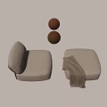 Modern Stylish Brown and Beige Leisure Chair with Ottoman for Living Room
