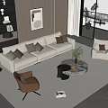 Modern Sofa Coffee Table Combination Sofa Coffee Table 3d model