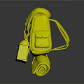 Stylish Red Backpack With Decorative Pendants Small Items And Lantern Tag Design