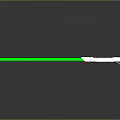Glowing Green Light Stick With White Handle And Reflective Surface