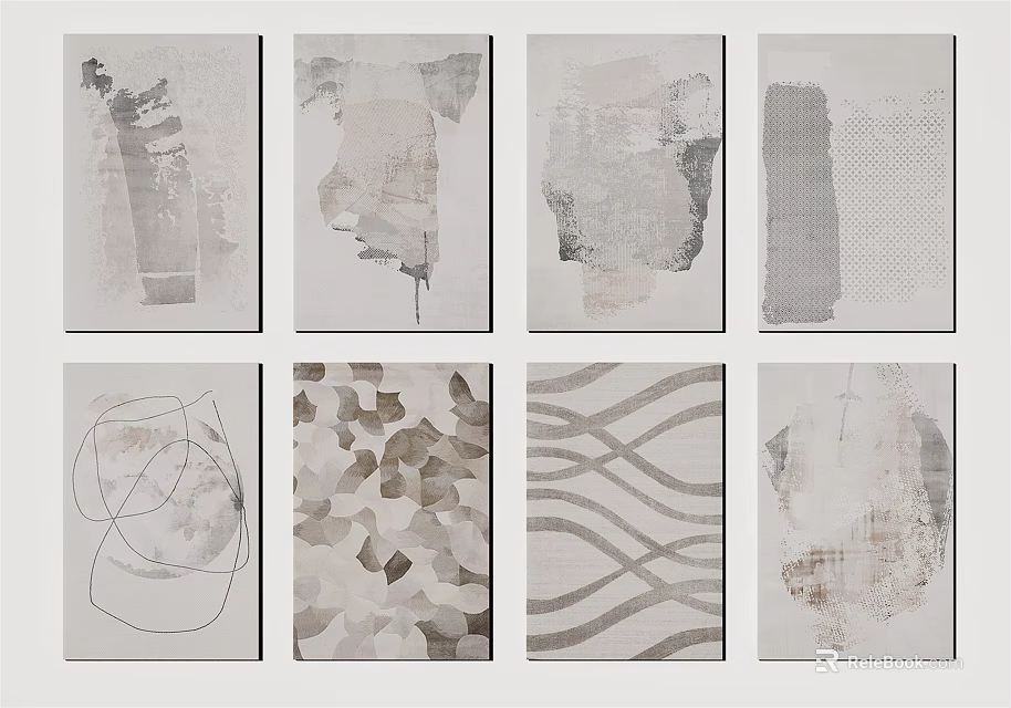 Modern Square Rugs With Abstract Patterns And Geometric Textures For Home Decor 3d model