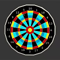 Wall Mounted Dartboard Cabinet With Colorful Target And Numbered Sections