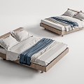 Nordic Double Bed Log Double Bed 3d model