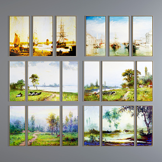 Modern Oil Painting Landscape Oil Painting 3d model