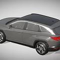 Hyundai Gray SUV With Black Roof Modern Design LED Headlights And Alloy Wheels