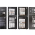 Modern Kitchen Appliances with Glass Door Cabinets for Disinfecting and Storing Tableware