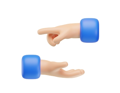 Modern Gesture Palm Small Hand Cartoon Hand Animation Gesture 3d model