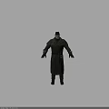Game Movie Character With Black Top Hat And Pale Face In Dark Coat
