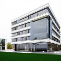 Modern Industrial Factory Building Multi-storey Factory Building Modern Factory Building Square Factory Building Multi-storey Office 3d model