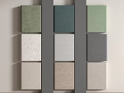 Decorative Wall Panels With Various Colors And Different Textures For Interior Design 3d model