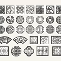 Hollow Window Cement Window Antique Window Hollow Window Fan-shaped Window Pane Flower Window 3d model
