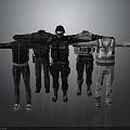 Casual and Tactical Clothing Collection Featuring Jackets Hoodies and Vests on Mannequins