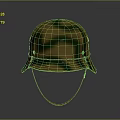 Military Weapon Helmet With Camouflage Pattern Yellow Brown Green And Chin Strap