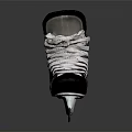 High Top Black And White Ice Skates With White Laces And Blade