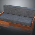 Simple Modern Sofa With Wooden Frame And Gray Fabric Seat Backrest