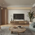 Modern Living Dining Room Interior With Cozy Sofa Wooden Coffee Table And Large Windows
