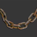 Durable Rusted Metal Chain With Shiny Interconnected Links For Industrial Equipment