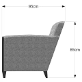 Simple Design Single Sofa With Textured Fabric Armrests And 85cm Height 3d model
