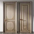 Various Design Wooden Hinged Doors With Decorative Patterns For Interior 3d model
