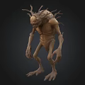 Horrifying Fantasy Creature With Gaunt Body Multiple Tentacles And Sharp Teeth