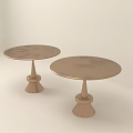 Modern Minimalist Side Tables With Round Tabletop And Rose Gold Conical Base 3d model