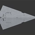 Large Sci Fi Style Warship With Triangular Hull And Details 3d model