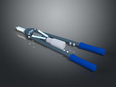 Blue Handle Metal Weapon With White Component And Manual Operation Design 3d model
