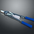 Blue Handle Metal Weapon With White Component And Manual Operation Design
