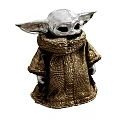 Popular Movie Character Baby Yoda Toy Figure With Large Ears And Brown Cloak Design