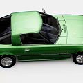 Green Classic Sports Car With Two Door Design And Sleek Exterior Look