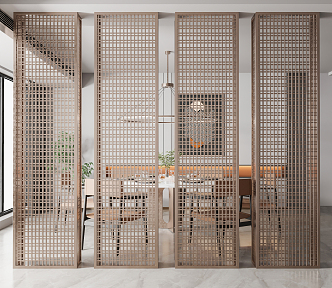 Light Luxury Partition Metal Partition Screen 3d model