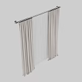 Beige Fabric Curtains With Sheer Layered Design For Window Decoration