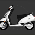 Modern White Scooter Featuring Black Seat Shiny Surface and Red Taillight
