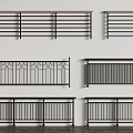 Various Styles of Black Metal Railings With Horizontal Bars And Decorative Patterns