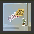 Vintage Electronic Computer Screen Displaying Hello Text With Smiley Sticker And Decorative Decals