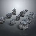 Natural Gray Stones In Various Sizes For Decorative And Construction Projects 3d model