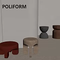 POLIFORM Modern Stools Display With Various Colors And Unique Designs 3d model
