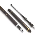 Two Premium Brown Fountain Pens With Gold Accents Shiny Nib And Classic Design