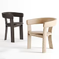 Modern Children's Chairs With Dark And Light Wooden Frames Padded Seats And Curved Backrests