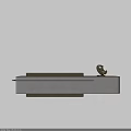 Modern Luxury Reception Desk Design With Marble Surface And Gold Metal Trim With Sculpture Decoration