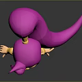 Game Movie Character with Pink Long Hair Yellow Accessory Blue Eyes and 3D Design