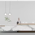 Modern Reception Desk Office Front Desk 3d model