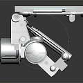 Industrial Equipment Rotating Platform With Metal Frame Glass Surface Gear Mechanism And Green Indicator
