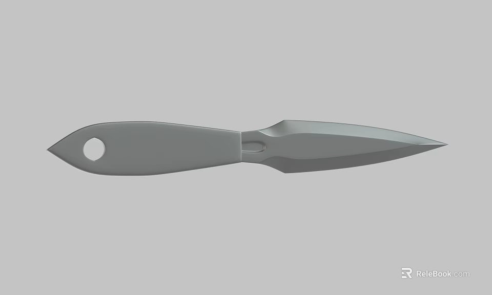 Single Edged Metal Knife With Ergonomic Handle And Sharp Blade Design 3d model 