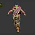 Game And Movie Character Male Warrior With Leather Armor Detailed Costume And Dynamic Stance
