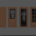 Wooden Doors Showcasing Various Designs Glass Panels And Menu Text Signage