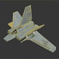 Aerospace Spaceship Model Showcasing Detailed Structural Features for Cosmic Exploration Concept